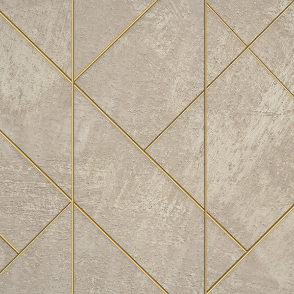 Mosaico Collection wallpaper rough bagckround with gold lines