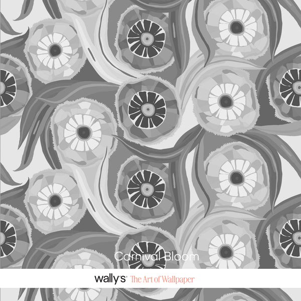 Carnival Bloom – Modern Abstract Floral Wallpaper
