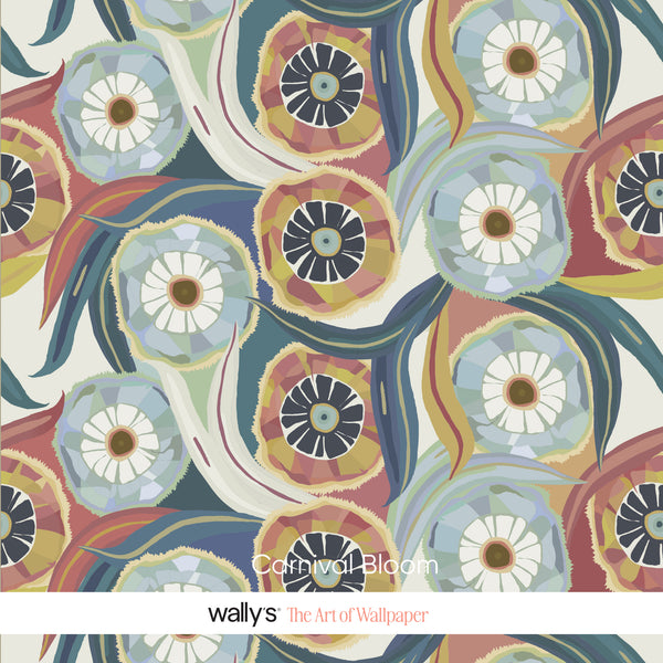 Carnival Bloom – Modern Abstract Floral Wallpaper