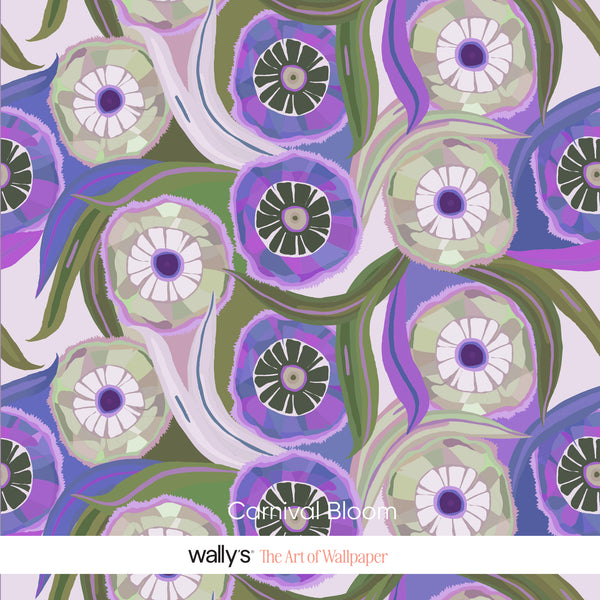 Carnival Bloom – Modern Abstract Floral Wallpaper