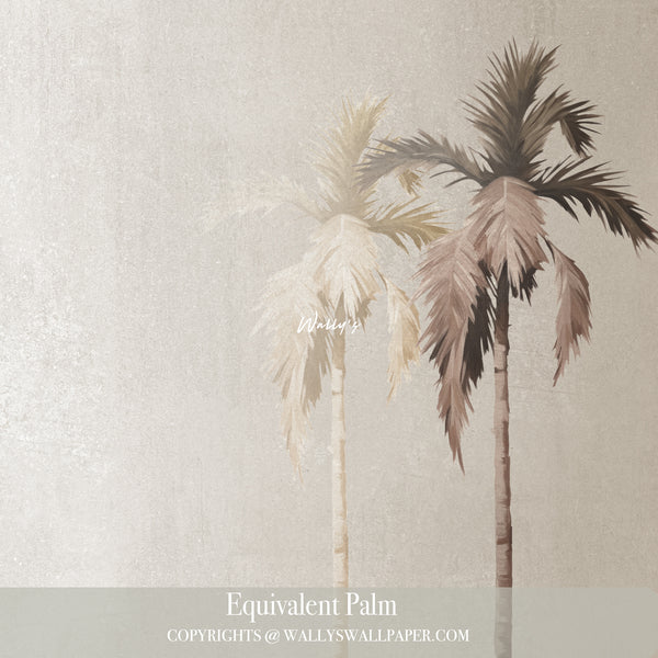 Discover the Equivalent wallpaper – a premium design featuring watercolor palm trees on a textured background in earth tones. Perfect for creating serene and stylish interiors, this wallpaper is crafted with the highest quality and is ideal for interior design in the Middle East. Elevate your home with the best wallpaper choice.