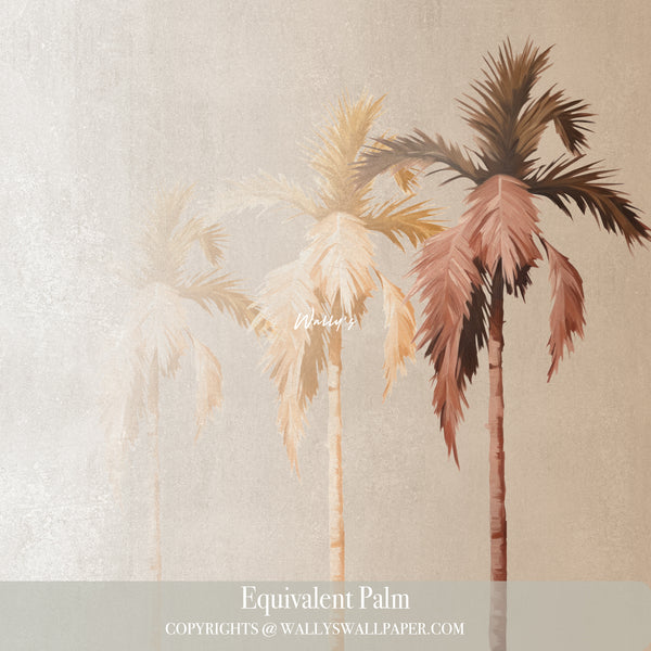 Discover the Equivalent wallpaper – a premium design featuring watercolor palm trees on a textured background in earth tones. Perfect for creating serene and stylish interiors, this wallpaper is crafted with the highest quality and is ideal for interior design in the Middle East. Elevate your home with the best wallpaper choice.