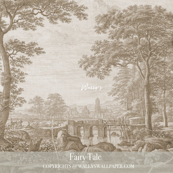 “Fairy Tale wallpaper in beige – romantic and timeless wall design”