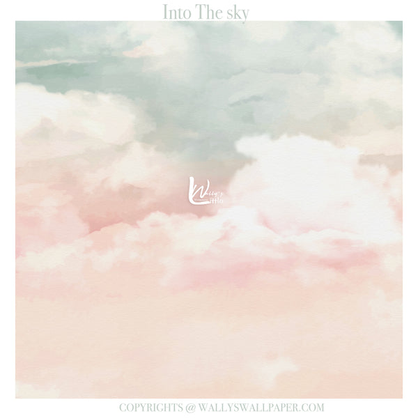 Pastel-colored cloud pattern with 'Wally's Wallpaper' branding.
