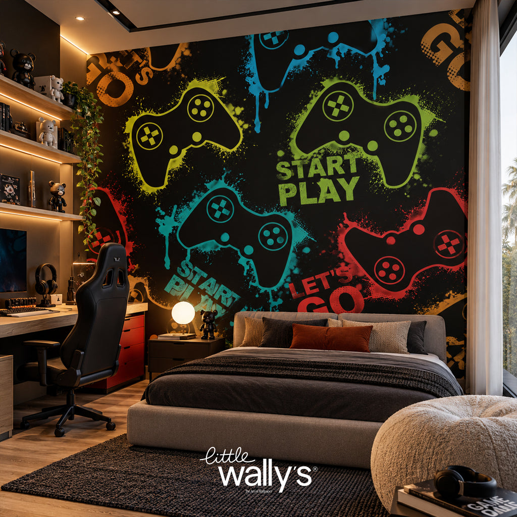 Next Level – Gaming Wallpaper for Kids & Teen Rooms – Wally's Wallpaper