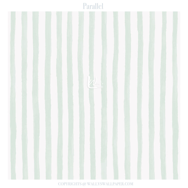 Wallpaper with light green vertical stripes on a white background