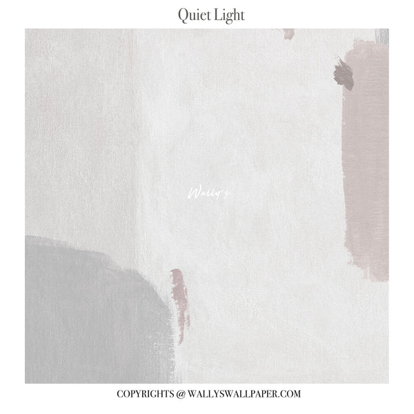 Wallpaper sample with abstract design and 'Quiet Light' text