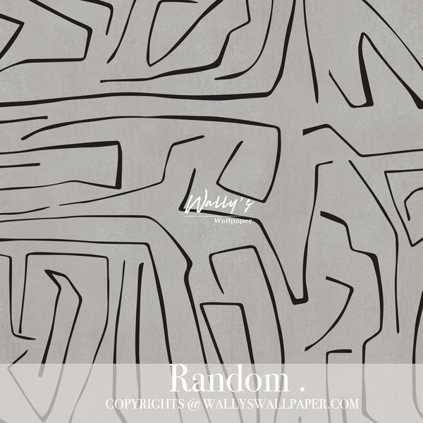 A black and white drawing with the word "random" on it, featuring the best quality wallpaper in the Middle East.