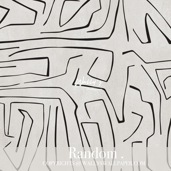 A black and white drawing with the word "random" on it, featuring the best quality wallpaper in the Middle East.