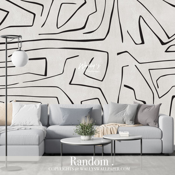 A black and white drawing with the word "random" on it, featuring the best quality wallpaper in the Middle East.