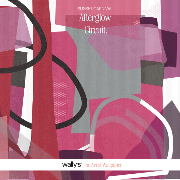 Modern office with Afterglow Circuit abstract geometric wallpaper by Wally’s
