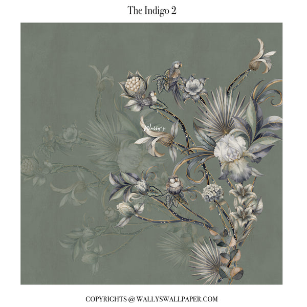 The Indigo 2 – Elegant Botanical Wallpaper