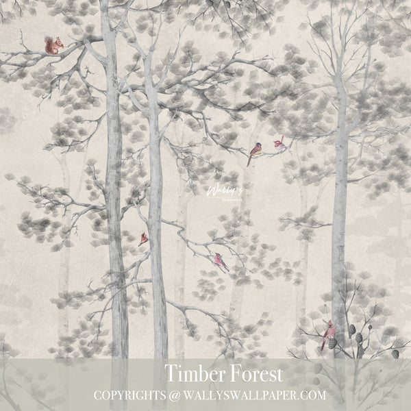 wall covering design to fit any interior of pine trees with birds, comes in varies of colors , grey, pink, beige,red,black,green perfect wallpaper best wallpaper quality in Egypt and Middle East 