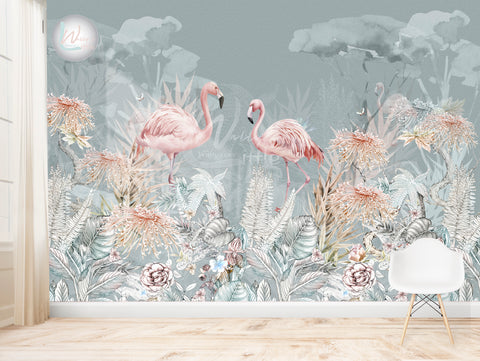 Flamingo Garden Mural