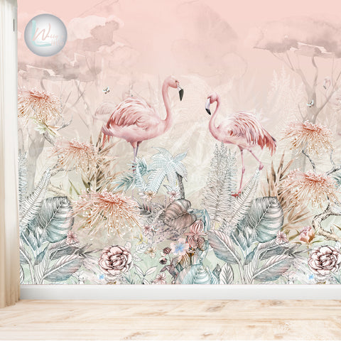 Flamingo Garden Mural